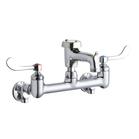 Elkay Elkay 8" Centers WFaucet 3" Bucket Hook Spt 4in Bld Hdl Inlet+Stop Ch LK940BP03T4S